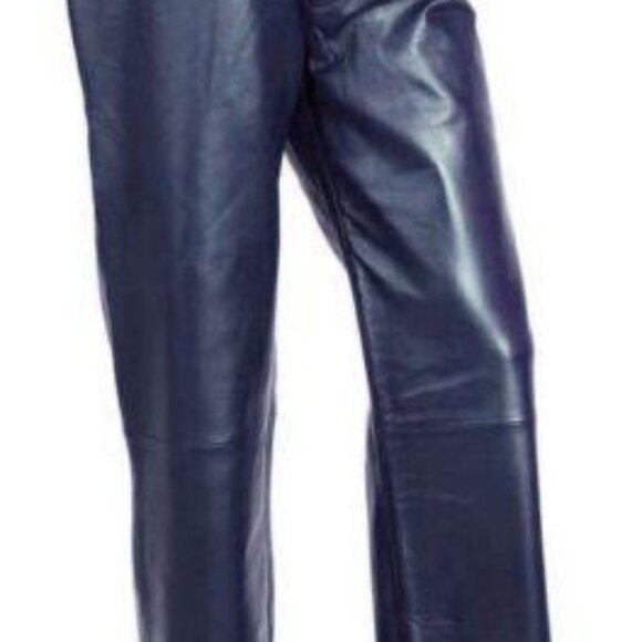 Women’s Black Soft Leather Pleated Dress Pants with Open Hem Plus Size 16 Colors - Picture 16 of 16